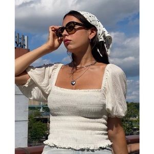 Urban outfitters Gisele smocked crop top